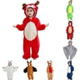 thumbnail image 1 of Oiyii Kid's Fluffy Bat Character Jumpsuit Long Sleeve Hooded Halloween Romper Holiday Bodysuit,Brown, 1 of 8