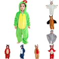 thumbnail image 1 of Oiyii Kid's Fluffy Bat Character Jumpsuit Long Sleeve Hooded Halloween Romper Holiday Bodysuit,Green, 1 of 8