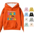 thumbnail image 1 of Oiyii Letter Print Hoodie for Toddler Boy Long Sleeve Back To School Hooded Sweatshirt Pullover Top,Orange, 1 of 4