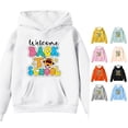 thumbnail image 1 of Oiyii Letter Print Hoodie for Toddler Boy Long Sleeve Back To School Hooded Sweatshirt Pullover Top,White, 1 of 4