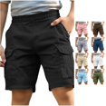 thumbnail image 1 of Oiyii Little Boy's Multi Pocket Cargo Shorts Solid Elastic Casual Short Pants Summer Outdoor Bottoms,Black, 1 of 6