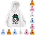 thumbnail image 1 of Oiyii Little Girl's Leopard Graphic Hoodie For Little Girls Long Sleeve Messy Bun Bandana Print School Casual Hooded Sweatshirt,WH2, 1 of 4