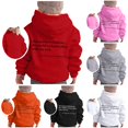 thumbnail image 1 of Oiyii Little Girl's Minimal Graphic Hoodie Long Sleeve Back Script Text Print Outdoor Casual Hooded Sweatshirt,Red, 1 of 5