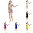 thumbnail image 1 of Oiyii Little Girl's Textured Shine Summer Halloween Mini Dress One Shoulder Solid Slim Skirts,Multicolour, 1 of 4