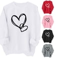 thumbnail image 1 of Oiyii Little Girls Heart Graphic Sweatshirt Long Sleeve Crew Neck Printed Sweatshirts Casual Pullover Top,White, 1 of 3