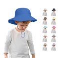 thumbnail image 1 of Oiyii Newborn Boys Chin‑Strap Bucket Hat Solid Caps Outdoor Headwear Fishman Cap, Blue, 1 of 4
