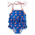 thumbnail image 1 of Oiyii Newborn Girls One Piece Swimsuit Sleeveless Ruffle Tie-Shoulder Beach Bathing Suit, 1 of 7