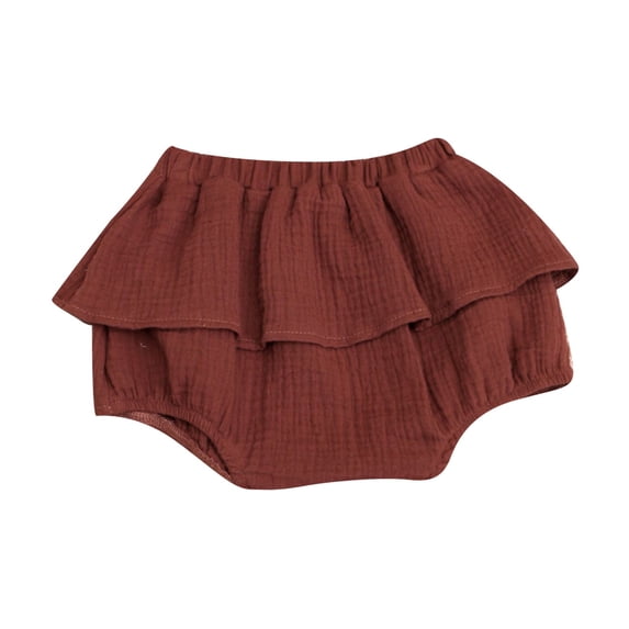 Oiyii Newborn Girls Summer Ruffle Shorts Elastic Waist Diaper Cover Pull On Bloomers