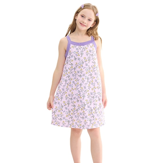 Oiyii Oddler Girls Summer Dresses Graphic Sleeveless Square Neck Dress, Sizes 18M-13Y