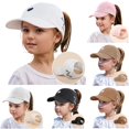thumbnail image 1 of Oiyii Pretty Baseball Caps for Toddler Girl Heart‑Stitched Bucket Hats Casual Daily Cap, White, 1 of 4