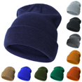 thumbnail image 1 of Oiyii Solid Color Beanies for Toddler Boy Cozy Knit Bucket Hats Warm Fall Winter Cap, Navy, 1 of 3