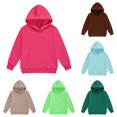 thumbnail image 1 of Oiyii Solid Hoodie for Toddler Girl Soft Crew Neck Long Sleeve Daily Hoodie Sweatshirt Pullover Top,Red, 1 of 5