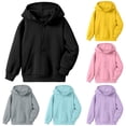thumbnail image 1 of Oiyii Teen Boy's Minimal Zip Up Hoodie Long Sleeve Solid Color Zipper Hooded Sweatshirt School Top,Black, 1 of 4