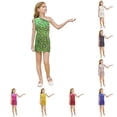 thumbnail image 1 of Oiyii Girls Fashion Metallic Leopard Print Sequin Dress Sleeveless Spaghetti Strap Mini Party Gown,Green, 1 of 5