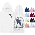 thumbnail image 1 of Oiyii Toddler Boy' Whale Isaiah 43:2 Bible Verse Front Back Graphic Hoodie Long Sleeve Faith Hooded Sweatshirt Pullover Top,White, 1 of 4