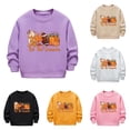 thumbnail image 1 of Oiyii Toddler Boy's Fall Graphic Sweatshirt Halloween Long Sleeve Pumpkin Football Print Outdoor Casual Pullover Top,Purple, 1 of 4