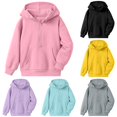 thumbnail image 1 of Oiyii Toddler Boy's Minimal Zip Up Hoodie Long Sleeve Solid Color Zipper Hooded Sweatshirt School Top,Pink, 1 of 4
