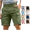 thumbnail image 1 of Oiyii Toddler Boy's Multi Pocket Cargo Shorts Solid Elastic Casual Short Pants Summer Outdoor Bottoms,Army Green, 1 of 6