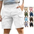 thumbnail image 1 of Oiyii Toddler Boy's Multi Pocket Cargo Shorts Solid Elastic Casual Short Pants Summer Outdoor Bottoms,White, 1 of 6