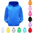 thumbnail image 1 of Oiyii Toddler Boy's Solid Hooded Sweatshirt Long Sleeve Blank Pullover Friendly Hoodie,Dark Blue, 1 of 4