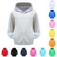 thumbnail image 1 of Oiyii Toddler Boy's Solid Hooded Sweatshirt Long Sleeve Blank Pullover Friendly Hoodie,Grey, 1 of 4