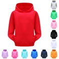 thumbnail image 1 of Oiyii Toddler Boy's Solid Hooded Sweatshirt Long Sleeve Blank Pullover Friendly Hoodie,Red, 1 of 4