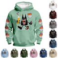thumbnail image 1 of Oiyii Toddler Boy's Unique Cartoon 3D Print Hooded Sweatshirt Long Sleeve Graphic Pullover Daily Hoodie,Light Green, 1 of 4