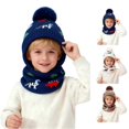 thumbnail image 1 of Oiyii Toddler Boys Playful Beanies Dinosaur‑Jacquard Bomber Hats, Black, 1 of 5