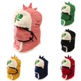 thumbnail image 1 of Oiyii Toddler Boys Plush Bomber Hats Dinosaur‑Embroidered Beanies, Pink, 1 of 4