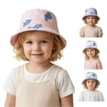 thumbnail image 1 of Oiyii Toddler Boys Printed Bucket Hats All‑Over‑Dinosaur‑Print Outdoor Sun Hats, Pink, 1 of 4