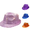 thumbnail image 1 of Oiyii Toddler Boys Sequin Fedoras Sparkle Stage Per formance Party Fedora Hats, Light Purple, 1 of 4