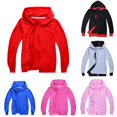 thumbnail image 1 of Oiyii Toddler Boys' Zip Up Hoodie Solid Contrast Lining Long Sleeve Casual Hooded Sweatshirt Daily Hoodies,Red, 1 of 4