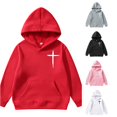 thumbnail image 1 of Oiyii Toddler Girl Cross Graphic Hoodie Long Sleeve Printed Casual Hooded Sweatshirt Daily Pullover Top,Red, 1 of 7