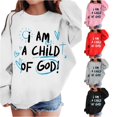 thumbnail image 1 of Oiyii Toddler Girl's Child Of God Letter Sweatshirt Crew Neck Oversize Graphic Sweatshirts Daily Pullover Top,White, 1 of 5
