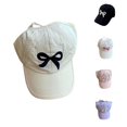 thumbnail image 1 of Oiyii Toddler Girl's Fashion Baseball Caps Bow‑Embroidered Sun Hats Sports Turcker Caps, Beige, 1 of 3