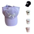 thumbnail image 1 of Oiyii Toddler Girl's Fashion Baseball Caps Bow‑Embroidered Sun Hats Sports Turcker Caps, Light Purple, 1 of 3