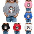 thumbnail image 1 of Oiyii Toddler Girl's Halloween Cartoon Graphic Sweatshirt Crew Neck Long Sleeve Casual Pullover Tops Holiday Sweatshirt,Grey, 1 of 4