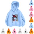thumbnail image 1 of Oiyii Toddler Girl's Leopard Graphic Hoodie For Toddler Girls Long Sleeve Messy Bun Bandana Print School Casual Hooded Sweatshirt,BU1, 1 of 4