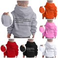 thumbnail image 1 of Oiyii Toddler Girl's Minimal Graphic Hoodie Long Sleeve Back Script Text Print Outdoor Casual Hooded Sweatshirt,Grey, 1 of 5