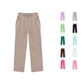 thumbnail image 1 of Oiyii Toddler Girl's Side Pocket Sweatpants Solid Straight Leg Casual Trousers Everyday Wear Bottoms,Khaki, 1 of 6