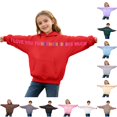 thumbnail image 1 of Oiyii Toddler Girl's Sleeve Printed Hoodie Sweatshirt Long Sleeve Casual Hooded Sweatshirt Daily Pullover Top,Red, 1 of 6