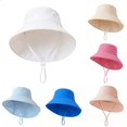 thumbnail image 1 of Oiyii Toddler Girls Adjustable Bucket Hats Solid Chin‑Cord Outdoor Sun Hats, White, 1 of 4