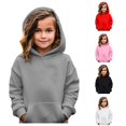 thumbnail image 1 of Oiyii Toddler Girls' Basic Pullover Hoodie Solid Long Sleeve Casual Hooded Sweatshirt Blank Pullover Top,Grey, 1 of 8