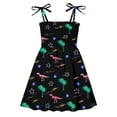 thumbnail image 1 of Oiyii Toddler Girls Dresses Dinosaur Print Tie-Shoulder Smocked Dress, Sizes 12M-5T, 1 of 3