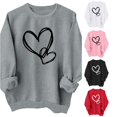thumbnail image 1 of Oiyii Toddler Girls Heart Graphic Sweatshirt Long Sleeve Crew Neck Printed Sweatshirts Casual Pullover Top,Grey, 1 of 3