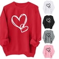 thumbnail image 1 of Oiyii Toddler Girls Heart Graphic Sweatshirt Long Sleeve Crew Neck Printed Sweatshirts Casual Pullover Top,Red, 1 of 3