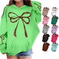 thumbnail image 1 of Oiyii Toddler Girls' Leopard Bow Graphic Pullover Hoodie Oversized Long Sleeve Casual Hooded Sweatshirt Trendy Hoodies,Green, 1 of 4
