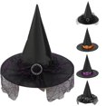 thumbnail image 1 of Oiyii Toddler Girls Spider‑Web‑Tulle Witch Hat Print Hats Halloween‑Party Party Cap, Black, 1 of 4