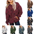 thumbnail image 1 of Oiyii Toddler Girls Star Allover Print Hoodie Long Sleeve Printed Casual Hooded Sweatshirt Oversize Pullover Top,Brick Red, 1 of 5