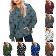 thumbnail image 1 of Oiyii Toddler Girls Star Allover Print Hoodie Long Sleeve Printed Casual Hooded Sweatshirt Oversize Pullover Top,Navy, 1 of 5
